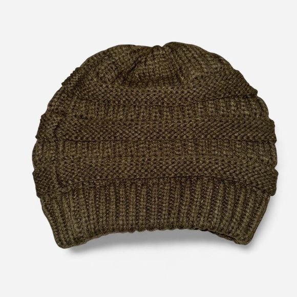 C.C Exclusives Olive Knit Beanie Hat Women’s Winter Warm Stretchy Acrylic